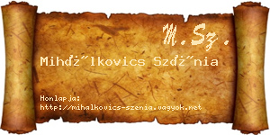 Mihálkovics Szénia névjegykártya